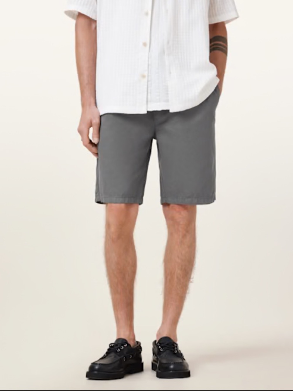 AllSaints Colbalt Chino Shorts Slate Grey NWT